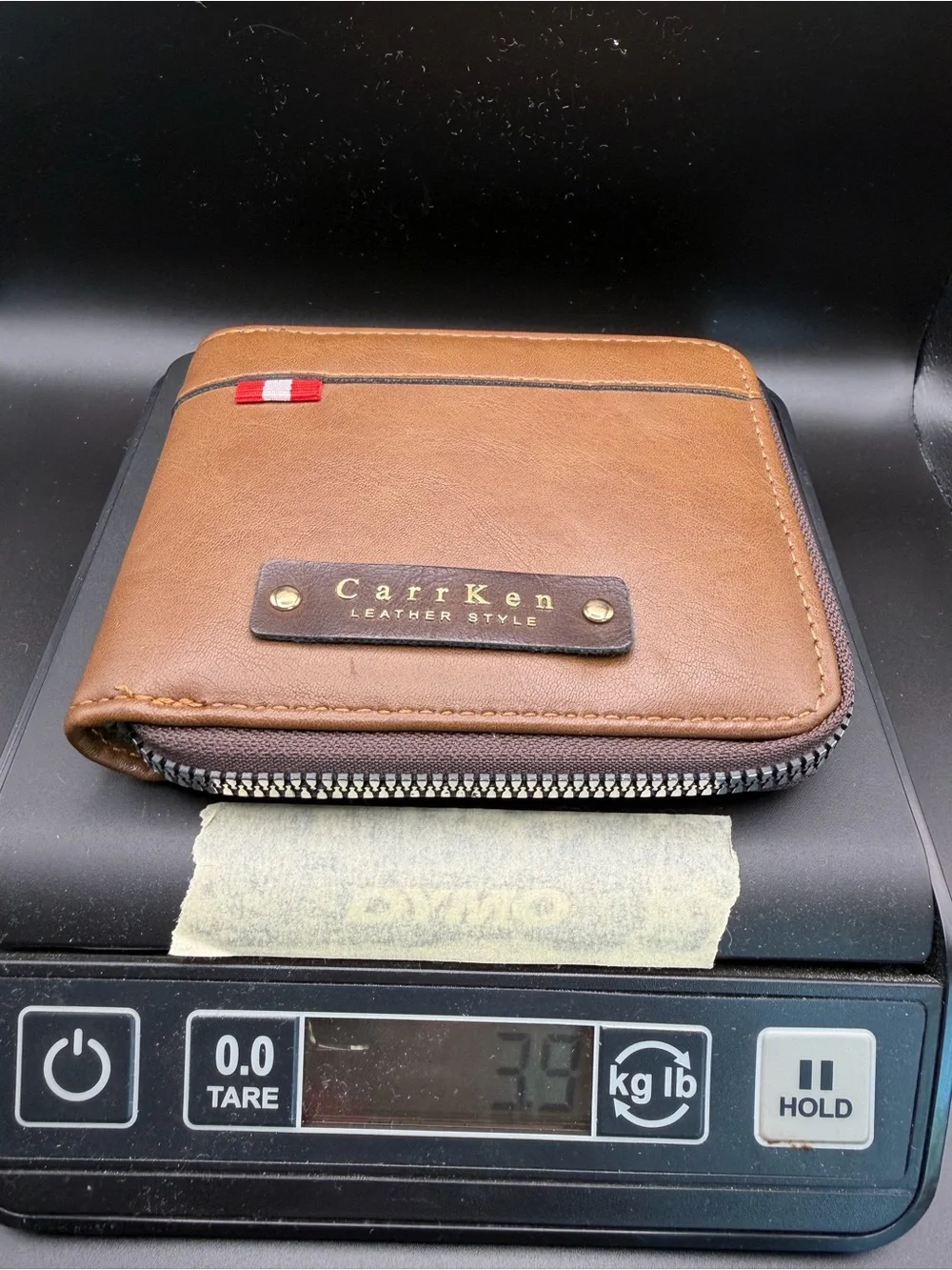 CarrKen Brown Leather Zip Wallet for Men